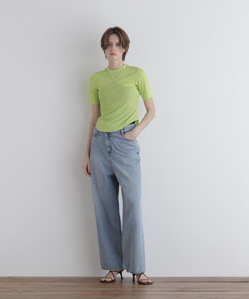 LE PHIL（ルフィル）の「◆シアーベーシックT（Tシャツ/カットソー・レディース・ブラック/ホワイト/ミント/イエロー・F）」の9枚目の写真