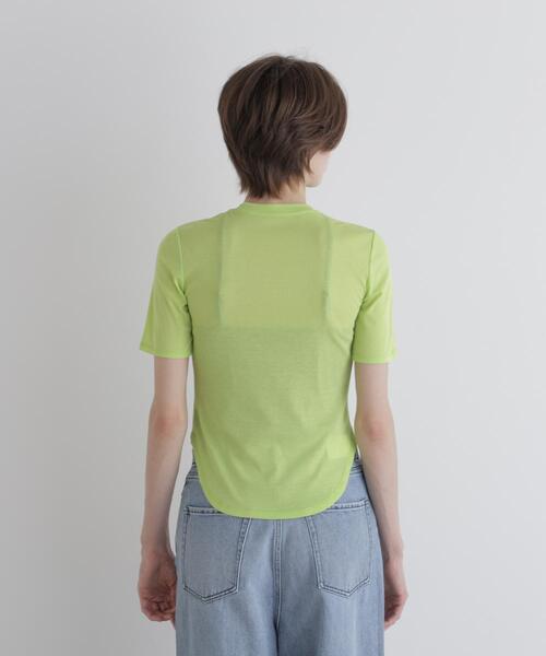LE PHIL（ルフィル）の「◆シアーベーシックT（Tシャツ/カットソー・レディース・ブラック/ホワイト/ミント/イエロー・F）」の11枚目の写真