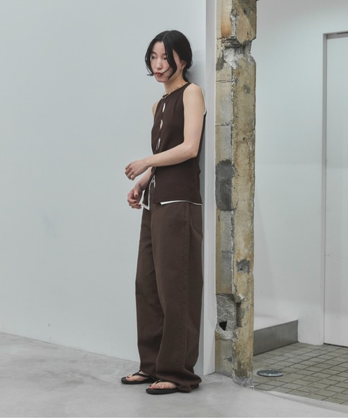 feepur(フェピュール)の「メニーホールリブタンク(タンクトップ・レディース・ブラック/オフホワイト/ブラウン・MEDIUM)」の10枚目の写真