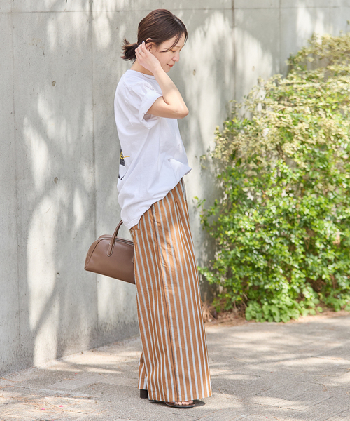 JOURNAL STANDARD（ジャーナルスタンダード）の「ブロードストライプ パンツ（その他パンツ・レディース・サックスブルー/タン・FREE）」の5枚目の写真