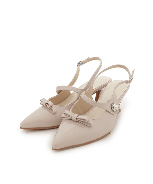 WILLSELECTION（ウィルセレクション）の「スリングバックリボンパンプス（パンプス・レディース・ブラック/ベージュ・M/L）」の3枚目の写真