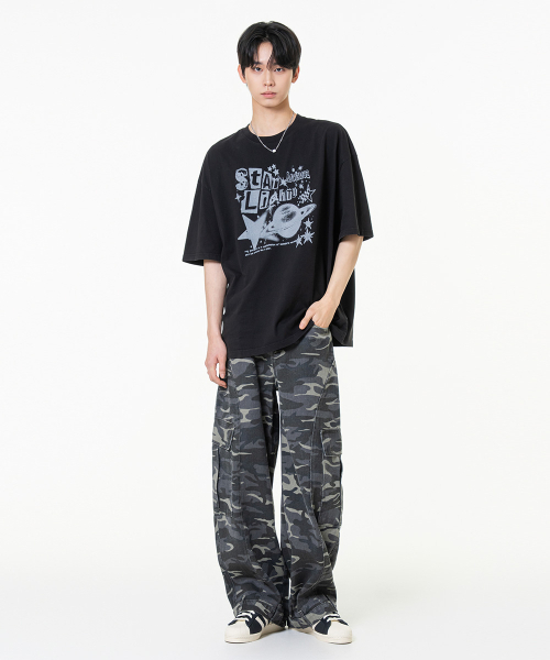 MOZMOZ(モズモズ)の「スタライトピグメントオーバーフィット半袖Tシャツブラック(Tシャツ/カットソー・レディース・その他・M/XL/XXL)」の3枚目の写真