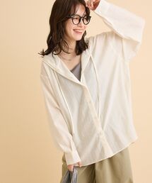 シアーフードシャツ