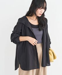 シアーフードシャツ