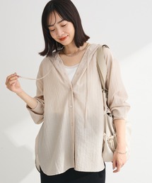 Green Parks（グリーンパークス）の「シアーフードシャツ（シャツ/ブラウス）」