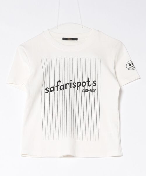 Ritzy(リッツィー)の「フロントストライプロゴバックナンバースリム半袖Tシャツ(Tシャツ/カットソー・レディース・ホワイト/グレー・M/L)」の4枚目の写真