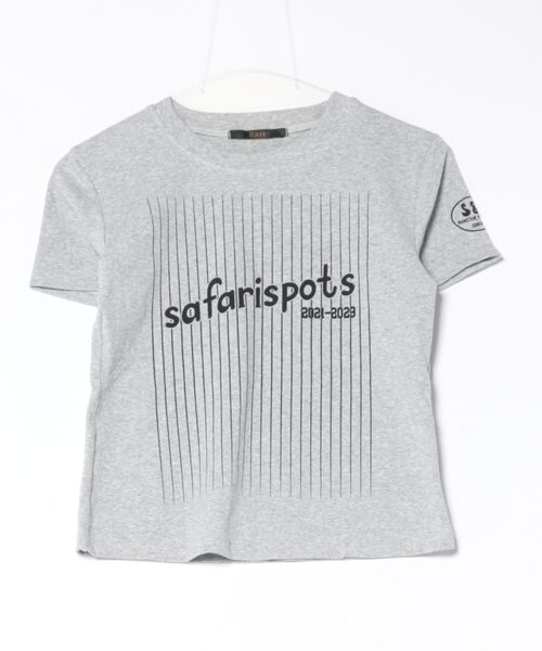 Ritzy(リッツィー)の「フロントストライプロゴバックナンバースリム半袖Tシャツ(Tシャツ/カットソー・レディース・ホワイト/グレー・M/L)」の3枚目の写真