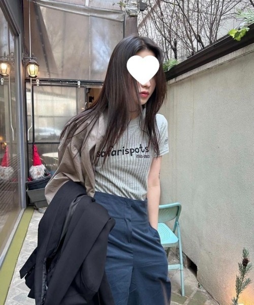Ritzy(リッツィー)の「フロントストライプロゴバックナンバースリム半袖Tシャツ(Tシャツ/カットソー・レディース・ホワイト/グレー・M/L)」の13枚目の写真