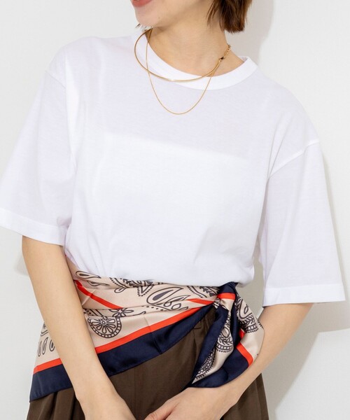 NOLLEY’S(ノーリーズ)の「ウォッシャブルヴィンテージTシャツ(Tシャツ/カットソー・レディース・ライトグレー/ホワイト/グレイッシュブルー/ブラック・FREE)」の1枚目の写真
