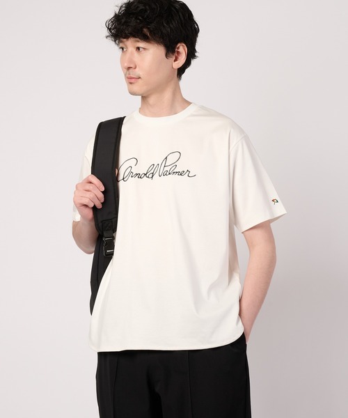 Arnold Palmer(アーノルドパーマー)の「シェア ハンドメイド刺繍 ラウンドヘム Tシャツ(Tシャツ/カットソー・レディース・ホワイト/ブラック/ミント・LL/M/S/XS/L)」の7枚目の写真