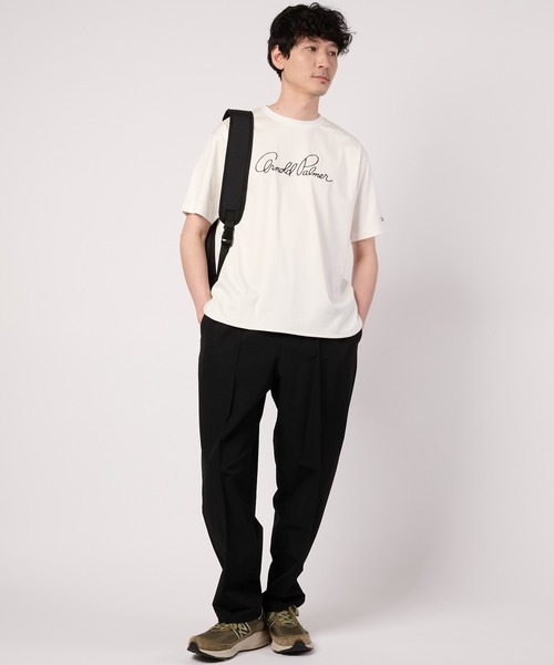 Arnold Palmer(アーノルドパーマー)の「シェア ハンドメイド刺繍 ラウンドヘム Tシャツ(Tシャツ/カットソー・レディース・ホワイト/ブラック/ミント・LL/M/S/XS/L)」の8枚目の写真