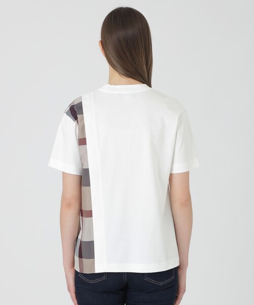 BLUE LABEL CRESTBRIDGE(ブルーレーベルクレストブリッジ)の「【一部店舗限定】コンパクトスムースパーシャルチェックTシャツ(Tシャツ/カットソー・レディース・ブラック/オフホワイト/ブルー・40/38)」の7枚目の写真