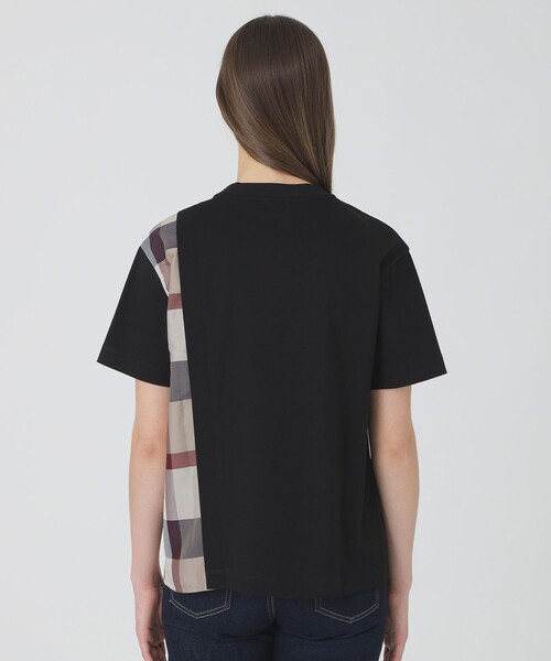 BLUE LABEL CRESTBRIDGE(ブルーレーベルクレストブリッジ)の「【一部店舗限定】コンパクトスムースパーシャルチェックTシャツ(Tシャツ/カットソー・レディース・ブラック/オフホワイト/ブルー・40/38)」の12枚目の写真
