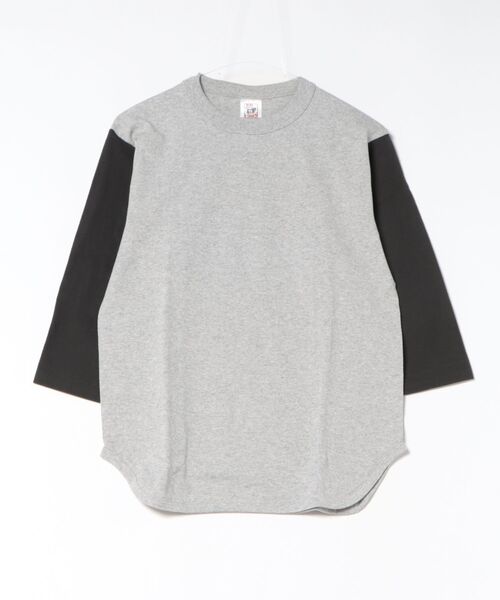 TONE SELECT WEAR（トーンセレクトウェア）の「CROSS&STITCH(クロスアンドステッチ) 6.2oz ヘヴィーウェイト 3/4スリーブ ベースボールTシャツ メンズ (OE1230)【3/4スリーブベースボール】（Tシャツ/カットソー・メンズ・アイボリー/バーガンディー/ブルー系その他/グリーン系その他/スミクロ/ブラック系その他/ブルー/グレー・MEDIUM/SMALL/X-LARGE/LARGE）」の2枚目の写真