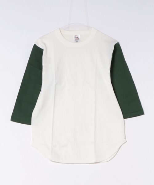 TONE SELECT WEAR（トーンセレクトウェア）の「CROSS&STITCH(クロスアンドステッチ) 6.2oz ヘヴィーウェイト 3/4スリーブ ベースボールTシャツ メンズ (OE1230)【3/4スリーブベースボール】（Tシャツ/カットソー・メンズ・アイボリー/バーガンディー/ブルー系その他/グリーン系その他/スミクロ/ブラック系その他/ブルー/グレー・MEDIUM/SMALL/X-LARGE/LARGE）」の5枚目の写真