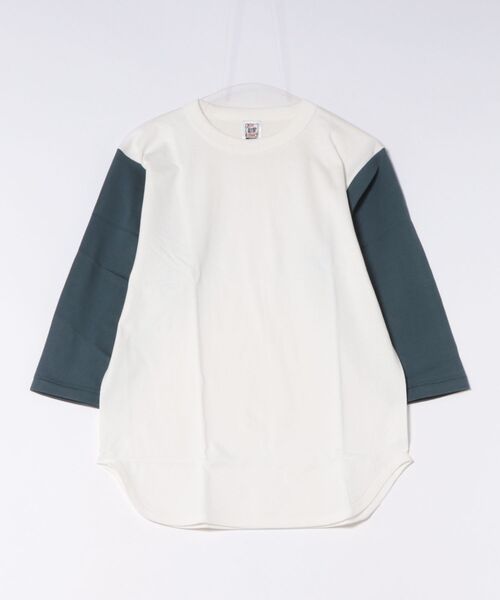 TONE SELECT WEAR（トーンセレクトウェア）の「CROSS&STITCH(クロスアンドステッチ) 6.2oz ヘヴィーウェイト 3/4スリーブ ベースボールTシャツ メンズ (OE1230)【3/4スリーブベースボール】（Tシャツ/カットソー・メンズ・アイボリー/バーガンディー/ブルー系その他/グリーン系その他/スミクロ/ブラック系その他/ブルー/グレー・MEDIUM/SMALL/X-LARGE/LARGE）」の7枚目の写真