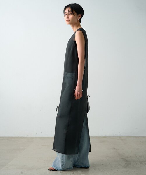 LOUNGEDRESS(ラウンジドレス)の「【JAPAN MADE】シアーノースリワンピース(ワンピース・レディース・ブラウン/ブラック・FREE)」の5枚目の写真