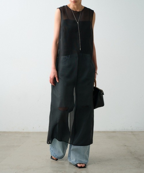 LOUNGEDRESS(ラウンジドレス)の「【JAPAN MADE】シアーノースリワンピース(ワンピース・レディース・ブラウン/ブラック・FREE)」の2枚目の写真