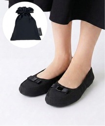 Per sist ence（パーシエンス）の「リボンデザイン携帯フラットシューズ/巾着・ポーチ付き（ルームシューズ/スリッパ）」