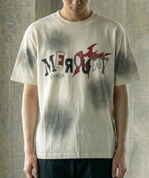 ピグメント加工 ロゴプリント ショート丈 クルーネックTシャツ ユニセックス