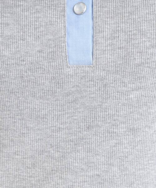 SHOO・LA・RUE（シューラルー）の「【洗濯機可/S-LL】シャツレイヤード風 テレコポロトップス（Tシャツ/カットソー・レディース・ブラック/グレー・04/03/02/01）」の6枚目の写真