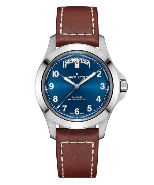 HAMILTON（ハミルトン）の「HAMILTON [ハミルトン] 腕時計 Khaki Field （カーキ フィールド） King キング 40MM ブルー×ブラウン（アナログ腕時計・メンズ・ブルー・FREE）」の4枚目の写真