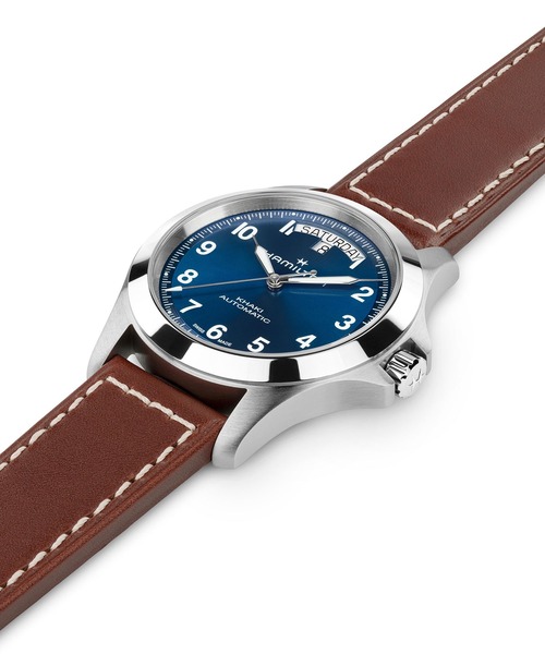 HAMILTON（ハミルトン）の「HAMILTON [ハミルトン] 腕時計 Khaki Field （カーキ フィールド） King キング 40MM ブルー×ブラウン（アナログ腕時計・メンズ・ブルー・FREE）」の6枚目の写真