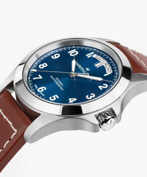 HAMILTON（ハミルトン）の「HAMILTON [ハミルトン] 腕時計 Khaki Field （カーキ フィールド） King キング 40MM ブルー×ブラウン（アナログ腕時計・メンズ・ブルー・FREE）」の8枚目の写真