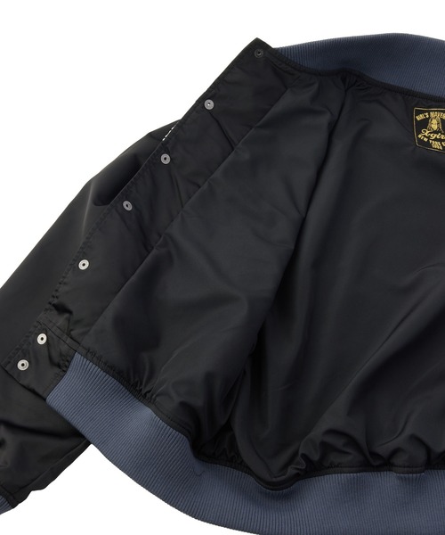 X-girl(エックスガール)の「LOGO AND NUMBER VARSITY JACKET(ナイロンジャケット・レディース・ブラック/ブラウン・S/M)」の15枚目の写真