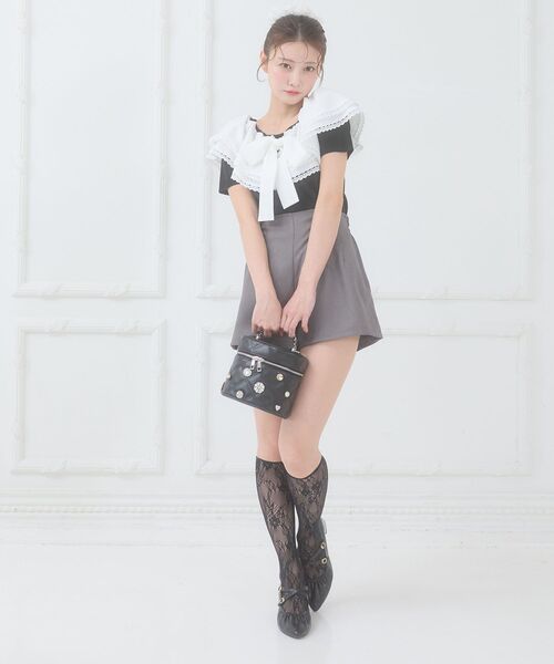 MAJESTIC LEGON(マジェスティックレゴン)の「ビッグカラーリボンニット(ニット/セーター・レディース・ホワイト系その他2/ブラック/グレー系その他・MEDIUM)」の16枚目の写真