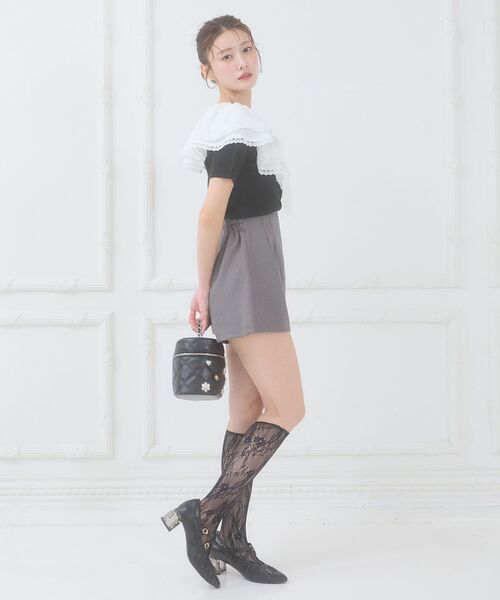 MAJESTIC LEGON(マジェスティックレゴン)の「ビッグカラーリボンニット(ニット/セーター・レディース・ホワイト系その他2/ブラック/グレー系その他・MEDIUM)」の18枚目の写真