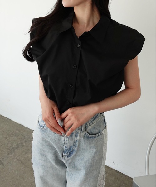 SOELA（ソエラ）の「バルーンスリーブブラウス（シャツ/ブラウス・レディース・ブラック/サックスブルー/オフホワイト・FREE）」の12枚目の写真