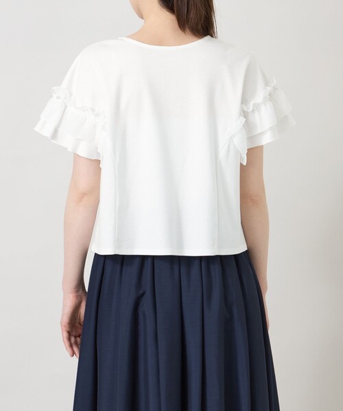 TO BE CHIC(トゥー ビー シック)の「シアーギャザースリーブ カットソー(Tシャツ/カットソー・レディース・オフホワイト/パープル系その他4/ブラック・40/42)」の10枚目の写真