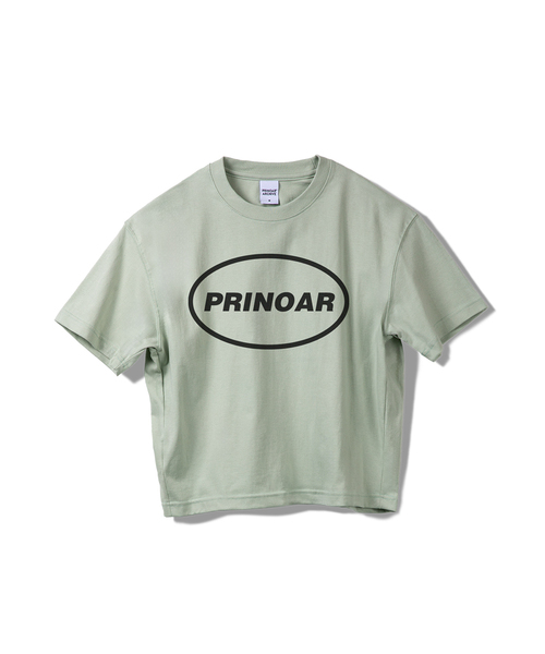 PRINOAR(プリノア)の「サークルロゴセミクロップ半袖Tシャツ - メドウミスト(Tシャツ/カットソー・レディース・グリーン系その他・SMALL/MEDIUM/LARGE)」の1枚目の写真
