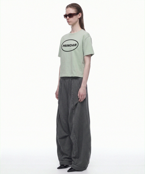 PRINOAR(プリノア)の「サークルロゴセミクロップ半袖Tシャツ - メドウミスト(Tシャツ/カットソー・レディース・グリーン系その他・SMALL/MEDIUM/LARGE)」の3枚目の写真