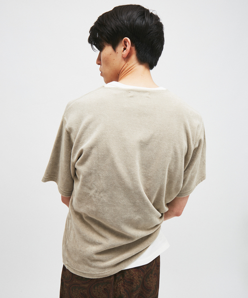 JOURNAL STANDARD（ジャーナルスタンダード）の「パイル キーネック Tシャツ（Tシャツ/カットソー・メンズ・ブラック系その他/ホワイト×ホワイト/ベージュ/オレンジ・MEDIUM/LARGE）」の13枚目の写真