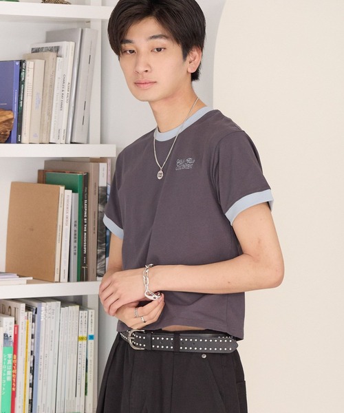 PBLIM(ページボーイリム)の「《UNISEX》ピタットリンガーT(Tシャツ/カットソー・レディース・ブラウン/チャコールグレー・FREE)」の2枚目の写真