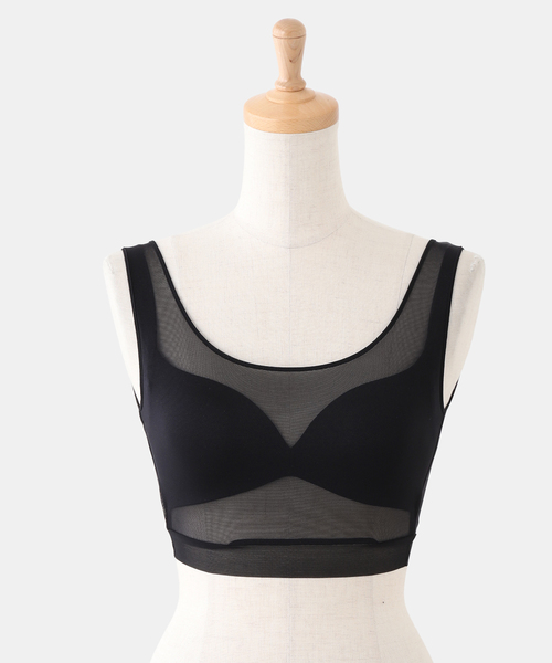 NICENICE MOMENT（ナイスナイスモーメント）の「《追加》NICENICE MOMENT ナイスナイスモーメント MESH ブラ タンク NMM3-25S-012（その他アンダーウェア/インナー・レディース・ブラック/アイボリー・MEDIUM/SMALL）」の3枚目の写真