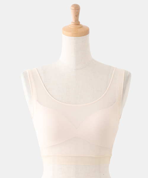 NICENICE MOMENT（ナイスナイスモーメント）の「《追加》NICENICE MOMENT ナイスナイスモーメント MESH ブラ タンク NMM3-25S-012（その他アンダーウェア/インナー・レディース・ブラック/アイボリー・MEDIUM/SMALL）」の4枚目の写真