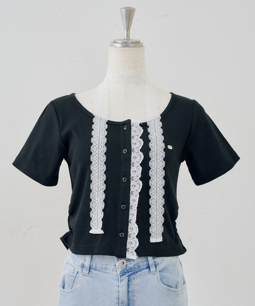 continuer de NICE CLAUP(コンティニューデナイスクラップ)の「裾ドロストレーストップス(Tシャツ/カットソー・レディース・その他11/ドット/ブラック/その他12・FREE)」の10枚目の写真