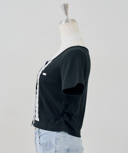 continuer de NICE CLAUP(コンティニューデナイスクラップ)の「裾ドロストレーストップス(Tシャツ/カットソー・レディース・その他11/ドット/ブラック/その他12・FREE)」の11枚目の写真
