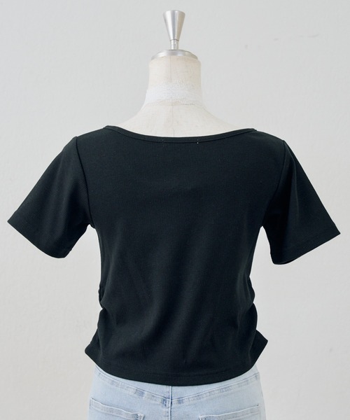 continuer de NICE CLAUP(コンティニューデナイスクラップ)の「裾ドロストレーストップス(Tシャツ/カットソー・レディース・その他11/ドット/ブラック/その他12・FREE)」の12枚目の写真