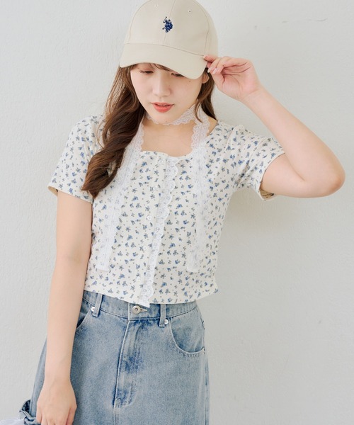continuer de NICE CLAUP(コンティニューデナイスクラップ)の「裾ドロストレーストップス(Tシャツ/カットソー・レディース・その他11/ドット/ブラック/その他12・FREE)」の5枚目の写真