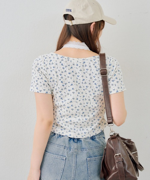 continuer de NICE CLAUP(コンティニューデナイスクラップ)の「裾ドロストレーストップス(Tシャツ/カットソー・レディース・その他11/ドット/ブラック/その他12・FREE)」の7枚目の写真
