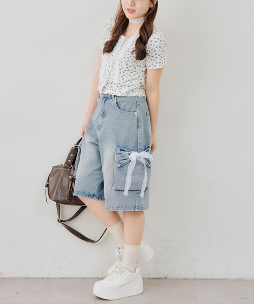 continuer de NICE CLAUP(コンティニューデナイスクラップ)の「裾ドロストレーストップス(Tシャツ/カットソー・レディース・その他11/ドット/ブラック/その他12・FREE)」の8枚目の写真