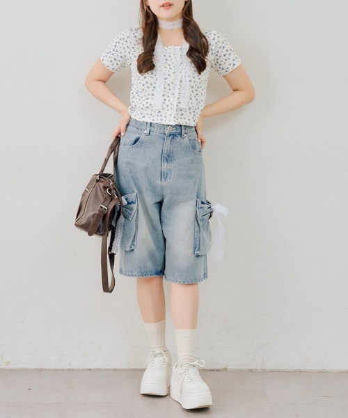 continuer de NICE CLAUP(コンティニューデナイスクラップ)の「裾ドロストレーストップス(Tシャツ/カットソー・レディース・その他11/ドット/ブラック/その他12・FREE)」の9枚目の写真