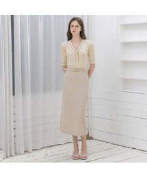 Pencil Long Ivory Skirt