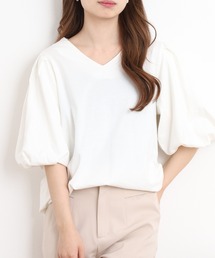 コットンパフスリーブTシャツ 半端袖