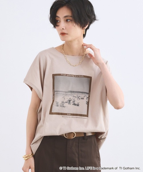BARNYARDSTORM（バンヤードストーム）の「【別注】LIFE PICTURE COLLECTION / BEACH フォトT（Tシャツ/カットソー・レディース・ホワイト/ベージュ・FREE）」の19枚目の写真