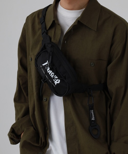 THRASHER(スラッシャー)の「THRASHER ボトルホルダー付き ボディバッグ ウエストバッグ BAG 男女兼用(ボディバッグ/ウエストポーチ・メンズ・ブラック・FREE)」の14枚目の写真